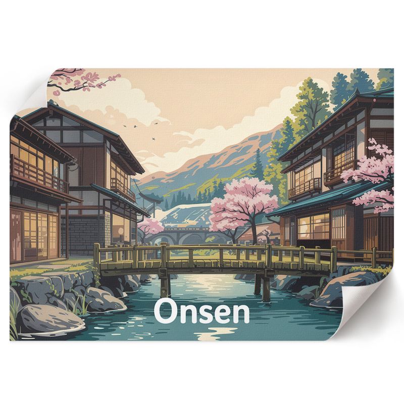 Grafika Na Ścianę ArtPrintCave 59,5x42 cm Japoński pejzaż Onsen Elena Rossi 1 szt.