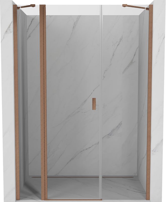 Drzwi prysznicowe uchylne Mexen Mist miedź szczotkowana 125 cm 1 szt