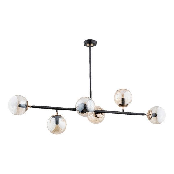 Lampa wisząca Alfa SERGIO czarna-stare złoto 6xE14x10W wym:78x126x31,5cm IP20 -1 szt.