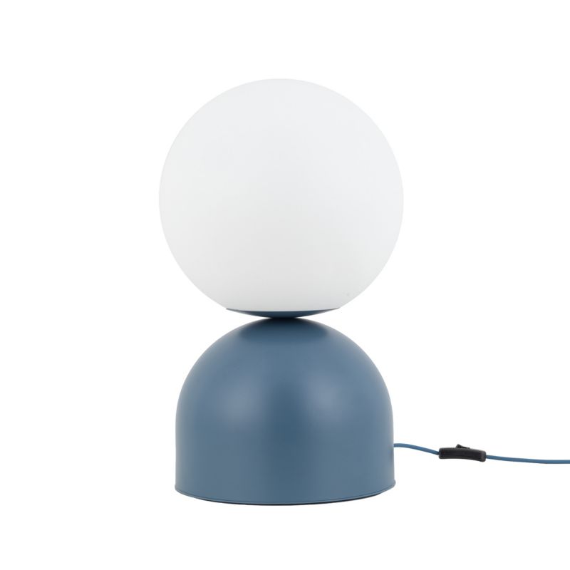 Lampka Nocna TK Lighting Miki granatowa z kloszem kulą białą 1Xe27 -1szt.