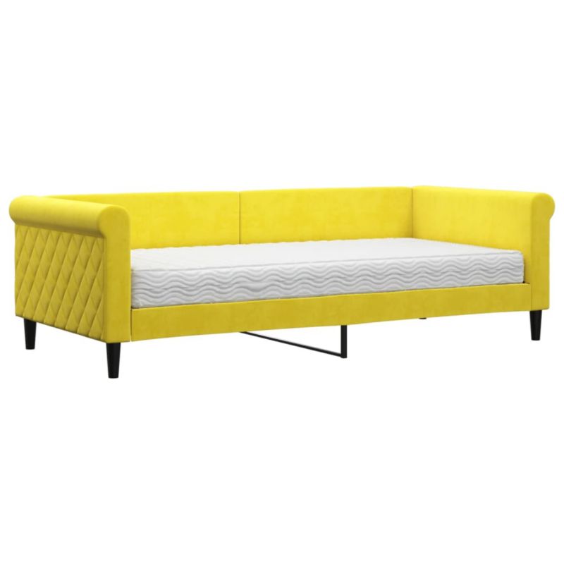 Sofa rozkładana WaszeMeble 90x200 cm Żółty aksamit WM-3197752 1 szt.