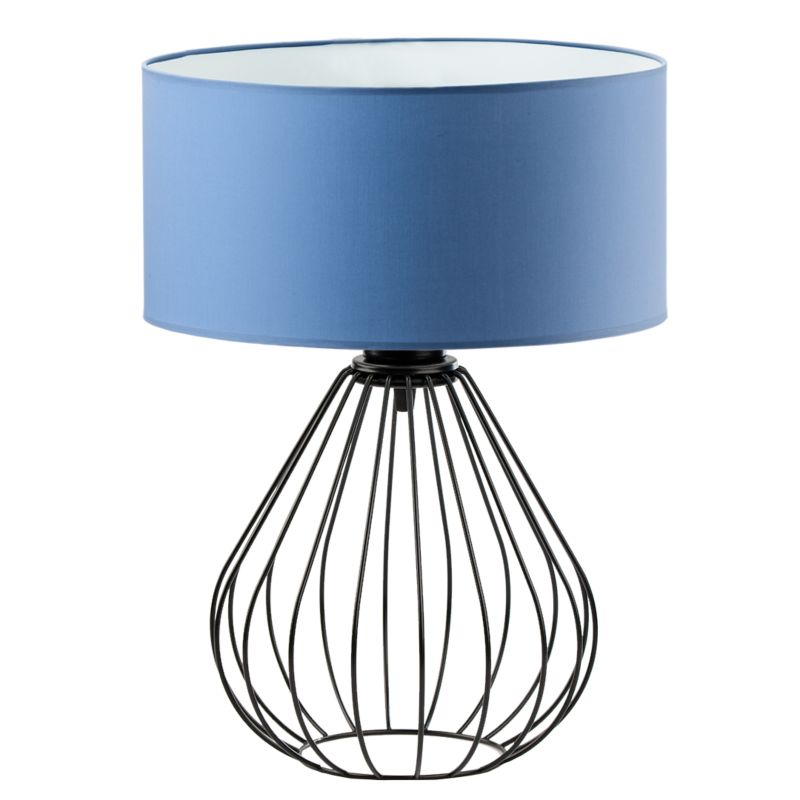 Lampka Nocna Volta Light Factory Konwalia Abażur Czarny/Niebieski 1xE27 1szt.