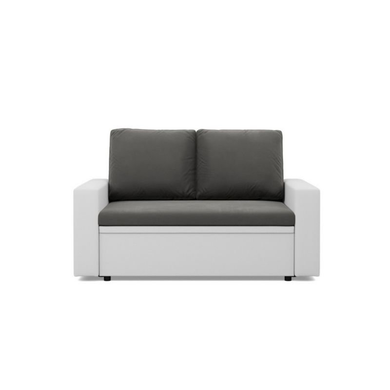 Sofa TYLETEGOTU rozkładana CAPERO ekoskóra biały szary 1 szt
