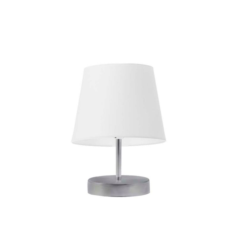Lampka Nocna Volta Light Factory Picolo Abażur Srebrny/Biały Stożek 1xE27 1szt.