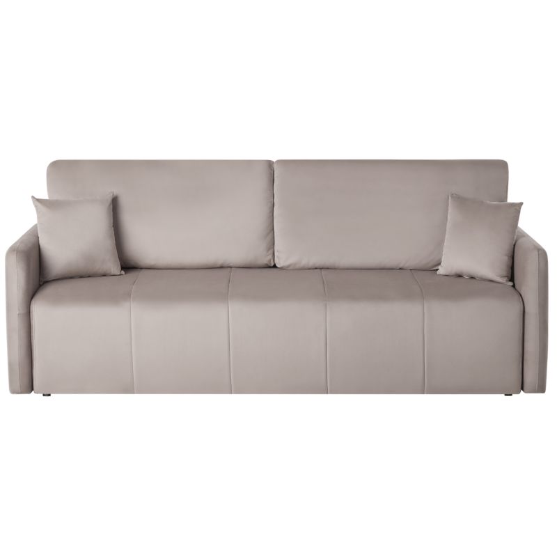Sofa rozkładana dla 3 osób Egge Welur Beżowoszary 1 szt.