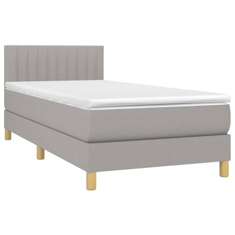 Łóżko kontynentalne WaszeMeble 80x200 cm jasnoszare WM-3133829 1 szt.