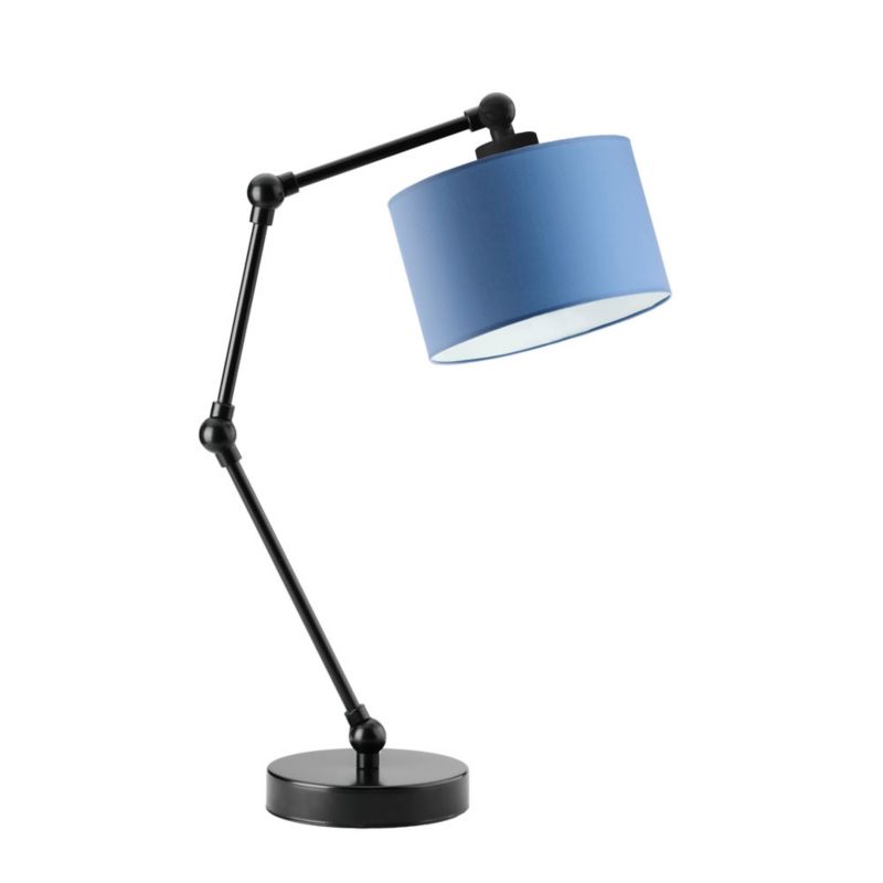 Lampka Nocna Volta Light Factory Soul Abażur Czarny/Niebieski 1xE27 1szt.