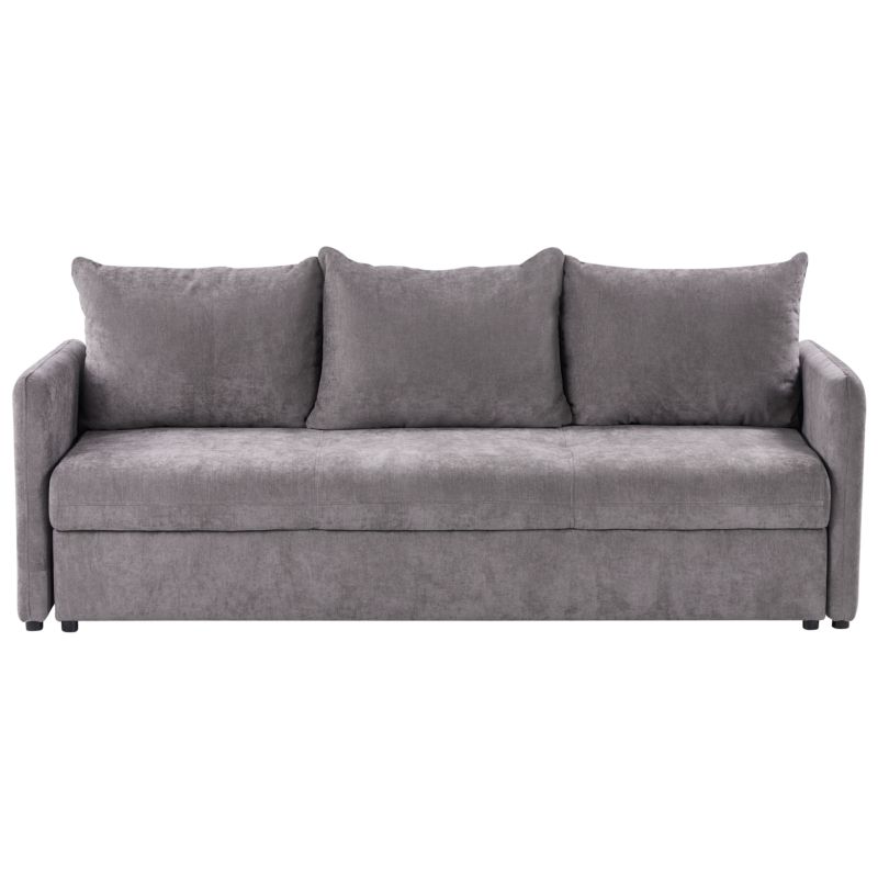 Sofa rozkładana dla 3 osób Holsen Szenil Beżowoszary ze schowkiem 1 szt.