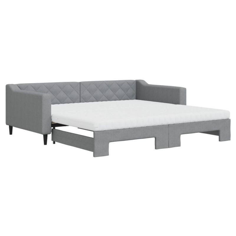 Sofa rozkładana WaszeMeble 100x200 cm Jasnoszary tkanina WM-3197449 1 szt.