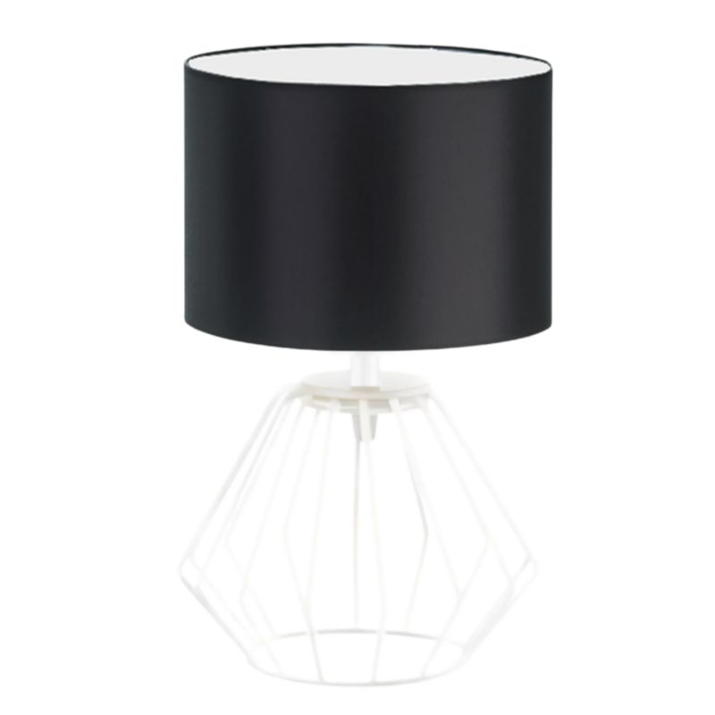 Lampka Nocna Volta Light Factory Lana Abażur Biały/Czarny 1xE27 1szt.