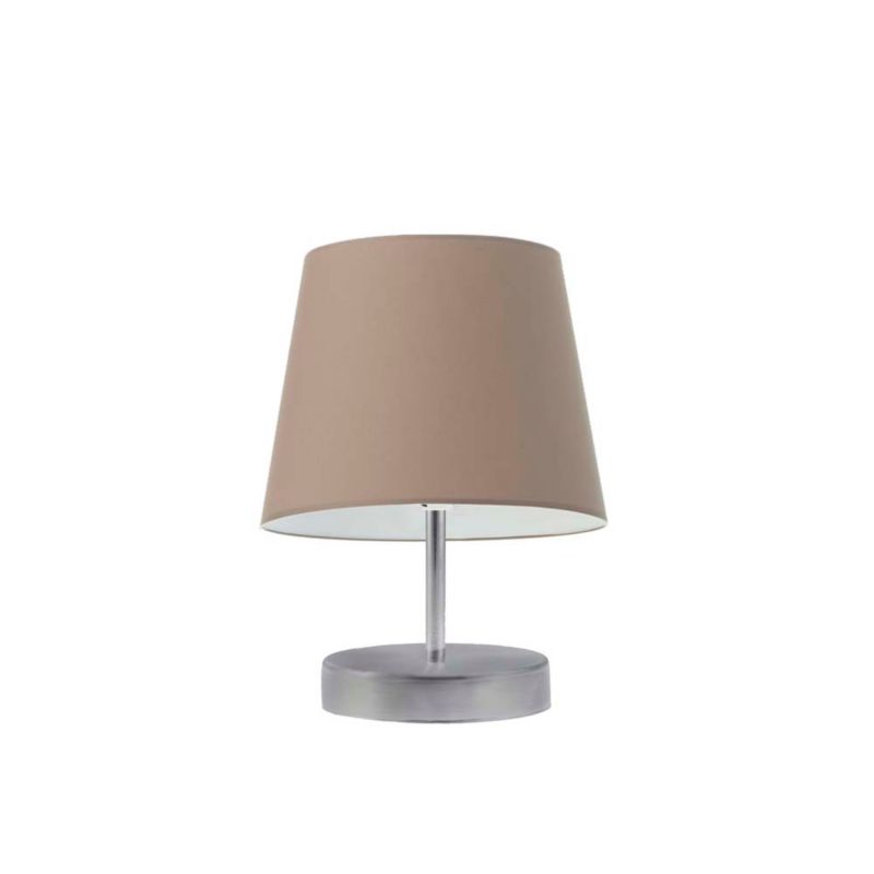 Lampka Nocna Volta Light Factory Picolo Abażur Srebrny/Cappuccino Stożek 1xE27 1szt.
