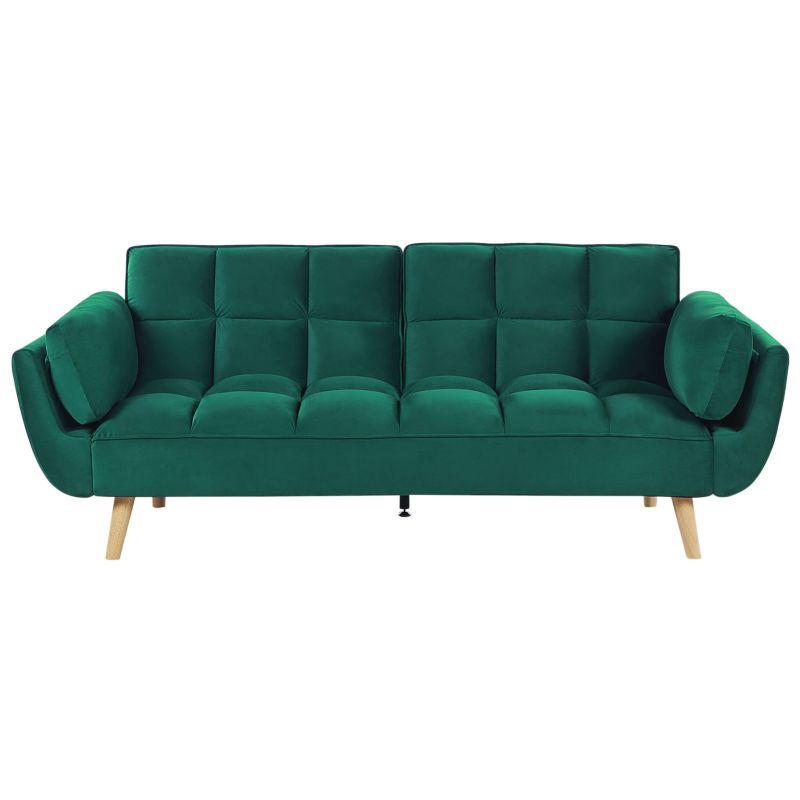 Sofa rozkładana dla 3 osób Asby Welur Zielony 1 szt.