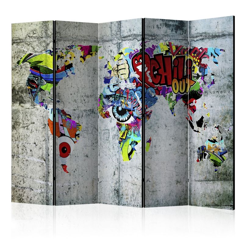 Parawan akustyczny Artgeist Mapy 225x172 cm Mapy 1 szt