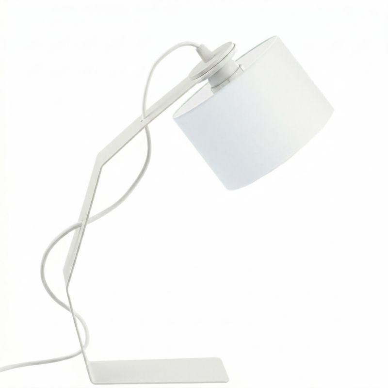 Lampka Nocna Volta Light Factory Blacha Abażur Biały 1xE27 1szt.