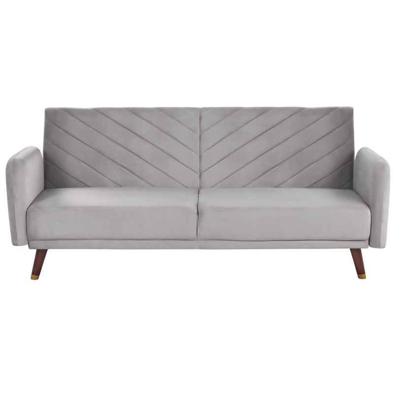 Sofa rozkładana dla 3 osób Senja Welur Jasnoszary 1 szt.
