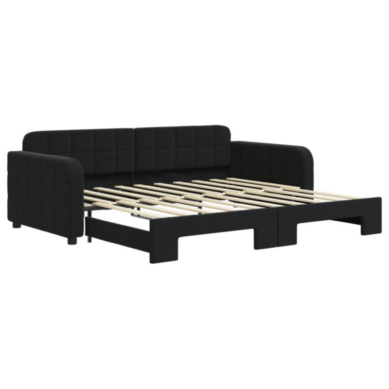 Sofa rozkładana WaszeMeble 90x190 cm Czarny aksamit WM-3196944 1 szt.