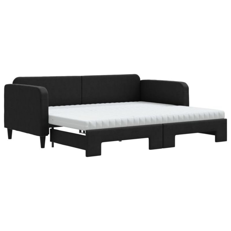 Sofa rozkładana WaszeMeble 90x200 cm Czarny tkanina WM-3196836 1 szt.