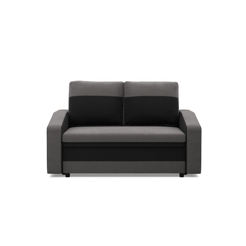 Sofa TYLETEGOTU rozkładana AURELO mikrofaza szary czarny 1 szt