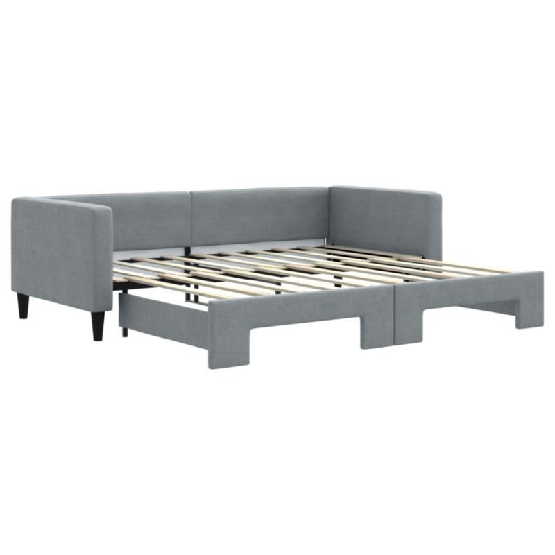 Sofa rozkładana WaszeMeble 90x190 cm Jasnoszary tkanina WM-3196588 1 szt.
