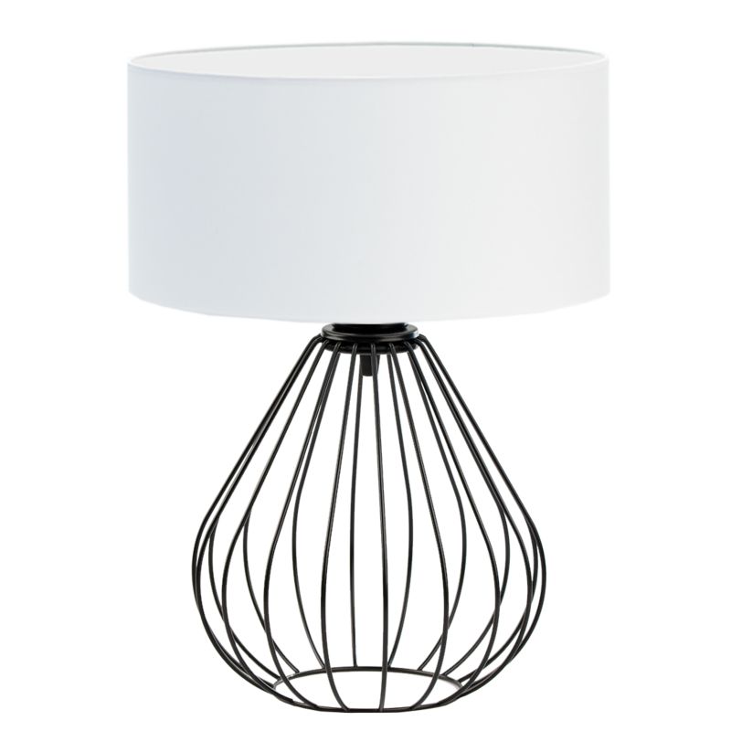 Lampka Nocna Volta Light Factory Konwalia Abażur Czarny/Biały 1xE27 1szt.