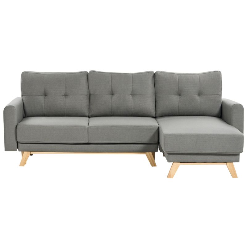 Sofa rozkładana dla 3 osób Siro Szary ze schowkiem Lewostronny 1 szt.