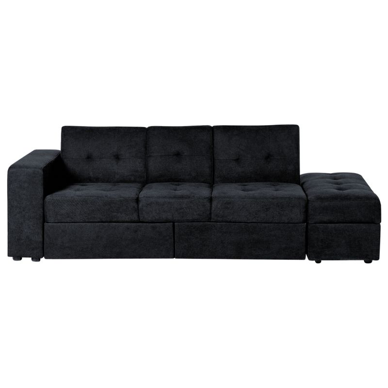 Sofa rozkładana dla 3 osób Falster Czarny ze schowkiem 1 szt.