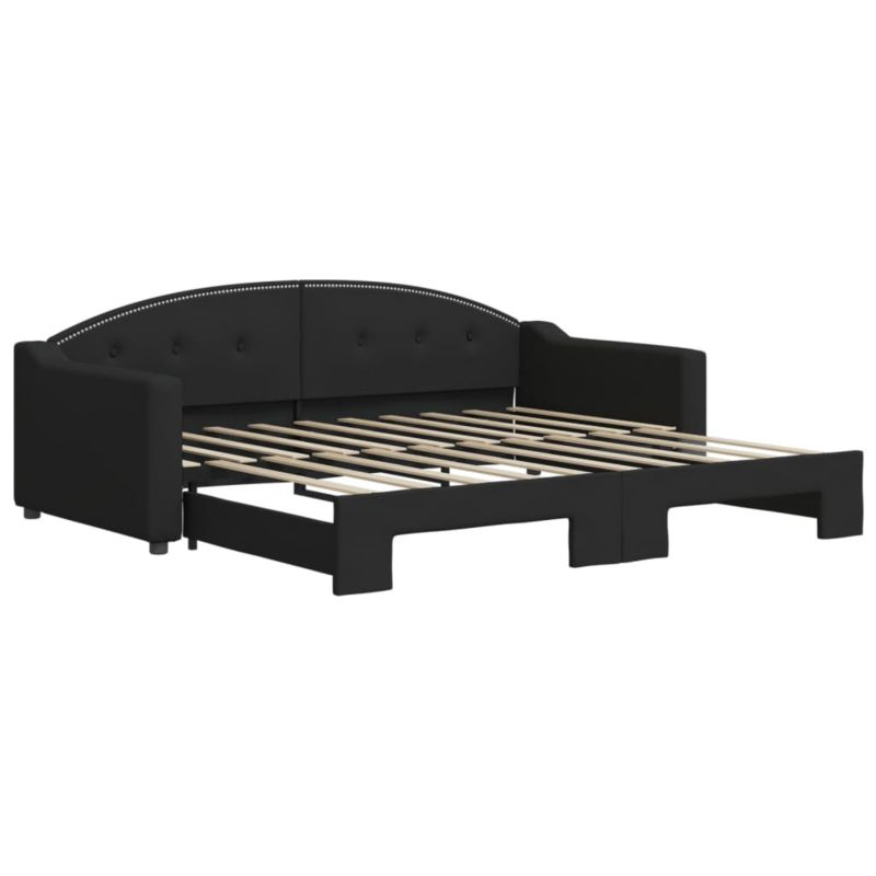 Sofa rozkładana WaszeMeble 90x190 cm Czarny tkanina WM-3197542 1 szt.