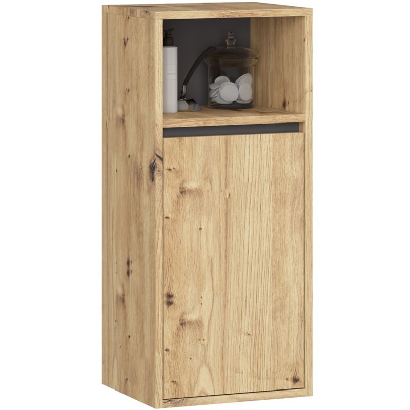 Szafka łazienkowa wisząca AKORD VAMI Dąb Artisan, Grafit Szary 35 cm 1 drzwi 3 półki 35x80x30 cm 1 szt.