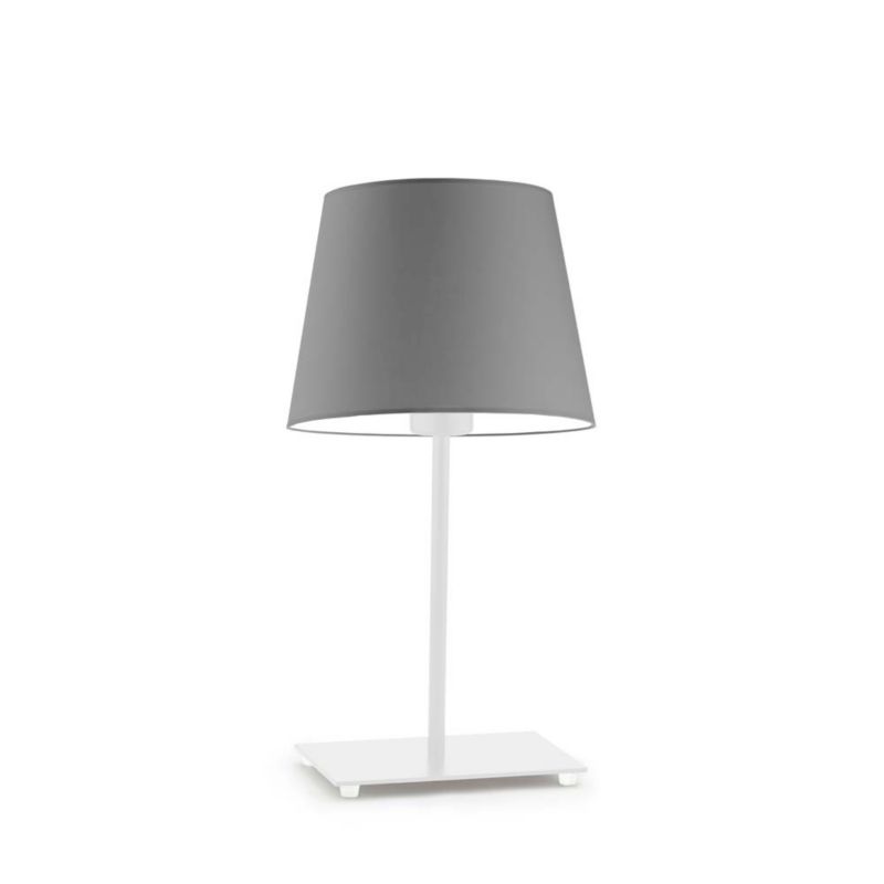 Lampka Nocna Volta Light Factory Moto Abażur Biały/Szary Stożek 1xE27 1szt.