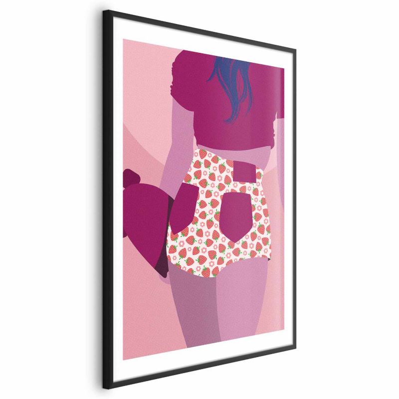 Plakat Artgeist Spodenki w truskawki 21x30 cm z ramą czarną 1 szt