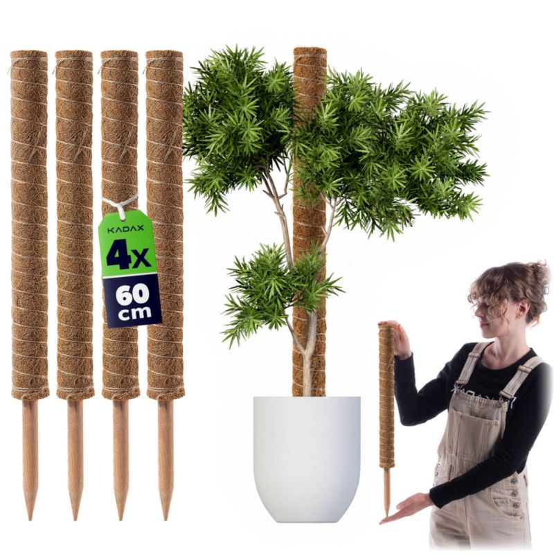Podpora KADAX Do Roślin Kwiatów 60cm Palik Kokosowy 45mm Do Monstery 4 szt.