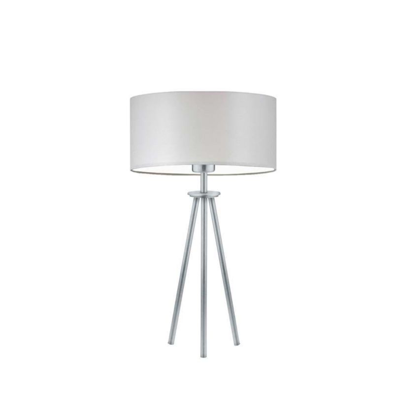 Lampka Nocna Volta Light Factory Deco Abażur Jasny szary Walec 1xE27 1szt.