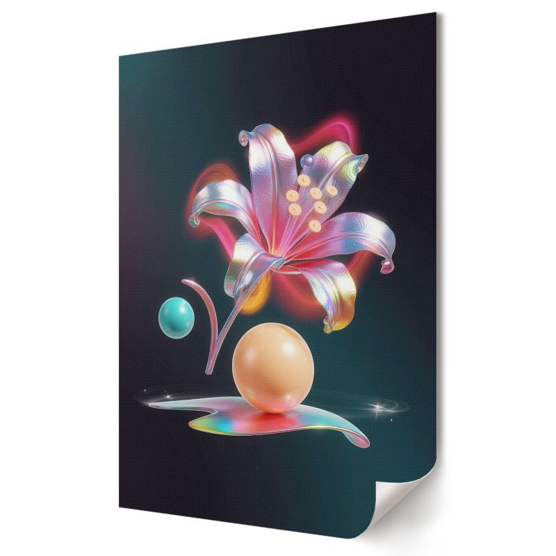 Plakat Wallfluent Format A4 Neonowa lilia Studio Point2035 1 szt.