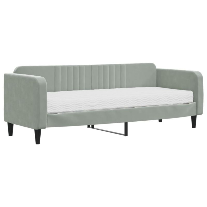 Sofa rozkładana WaszeMeble 80x200 cm Jasnoszary aksamit WM-3197032 1 szt.
