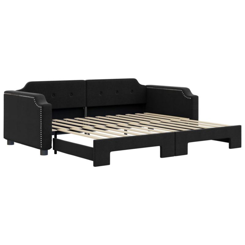 Sofa rozkładana WaszeMeble 100x200 cm Czarny tkanina WM-3197641 1 szt.