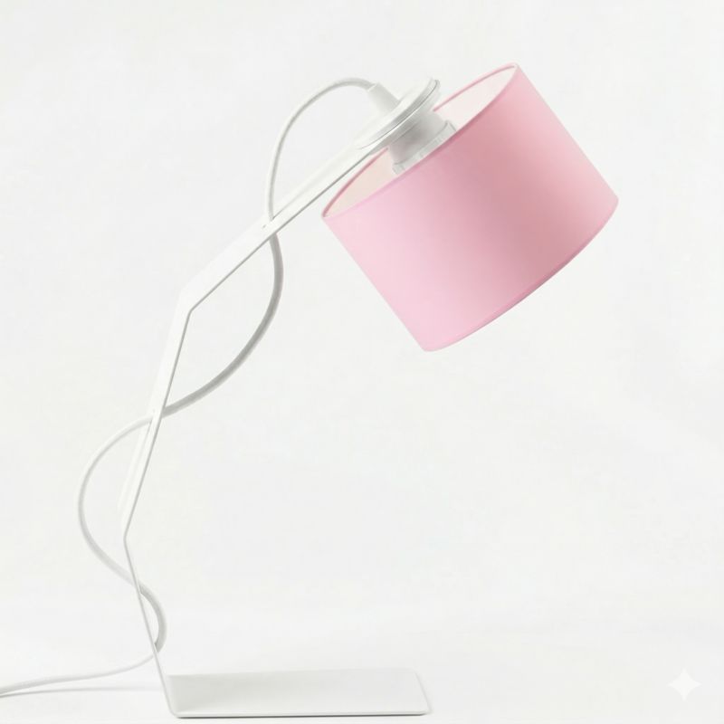 Lampka Nocna Volta Light Factory Blacha Abażur Różowy 1xE27 1szt.