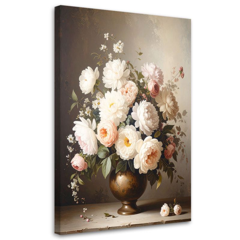 Obraz do salonu sypialni biura kuchni Feeby Piwonie w wazonie bukiet 60x90cm 1szt