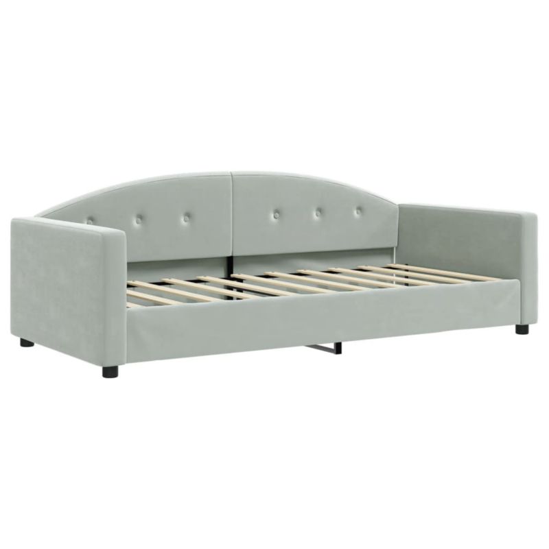 Sofa rozkładana WaszeMeble 90x190 cm Jasnoszary aksamit WM-354149 1 szt.
