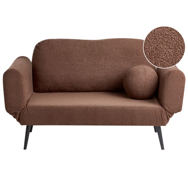 Sofa rozkładana dla 2 osób Dorotea Boucle Brązowy 1 kpl