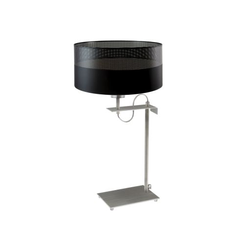 Lampka Nocna Volta Light Factory Point srebrny/ Czarny Abażur 1xE27 1szt.