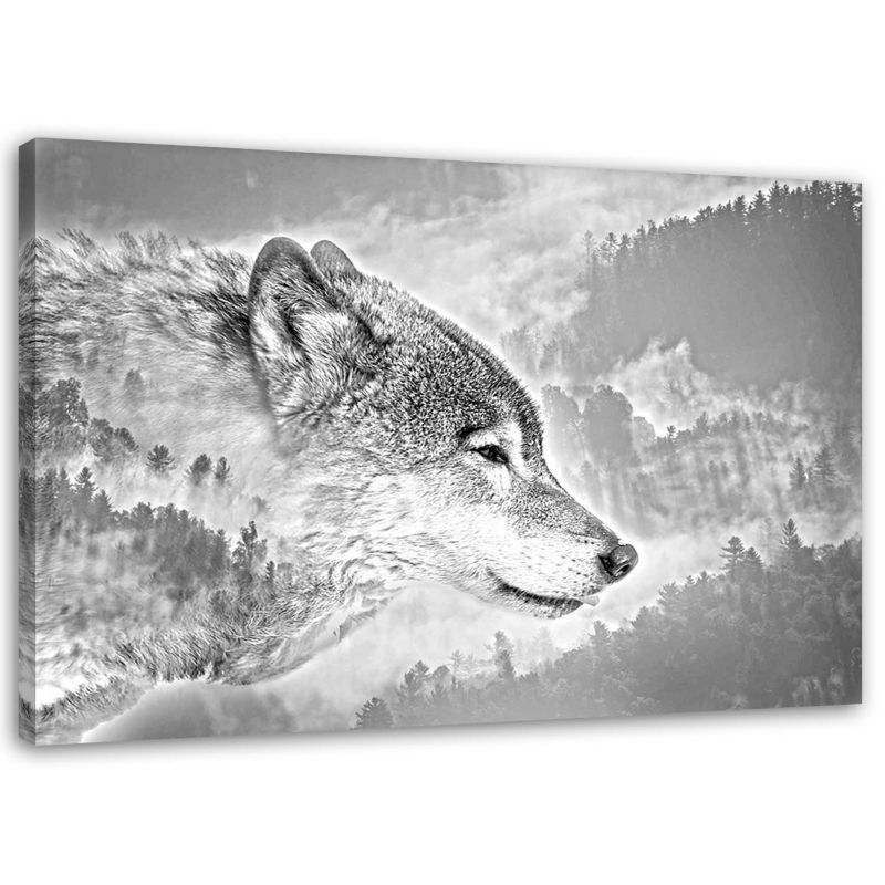 Obraz na płótnie Feeby Wilk na śnieżnym tle 30x20cm 1szt