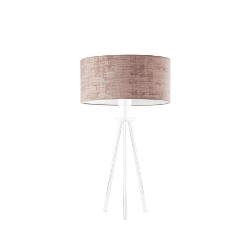 Lampka Nocna Volta Light Factory Deco Abażur Różowy welur Walec 1xE27 1szt.