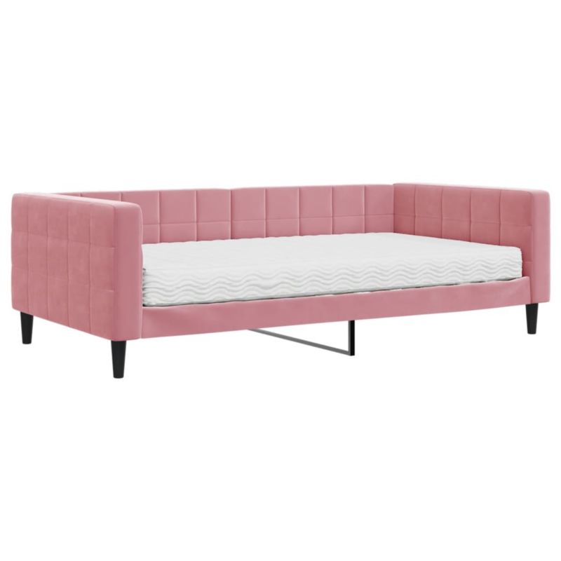 Sofa rozkładana WaszeMeble 100x200 cm Różowy aksamit WM-3196677 1 szt.
