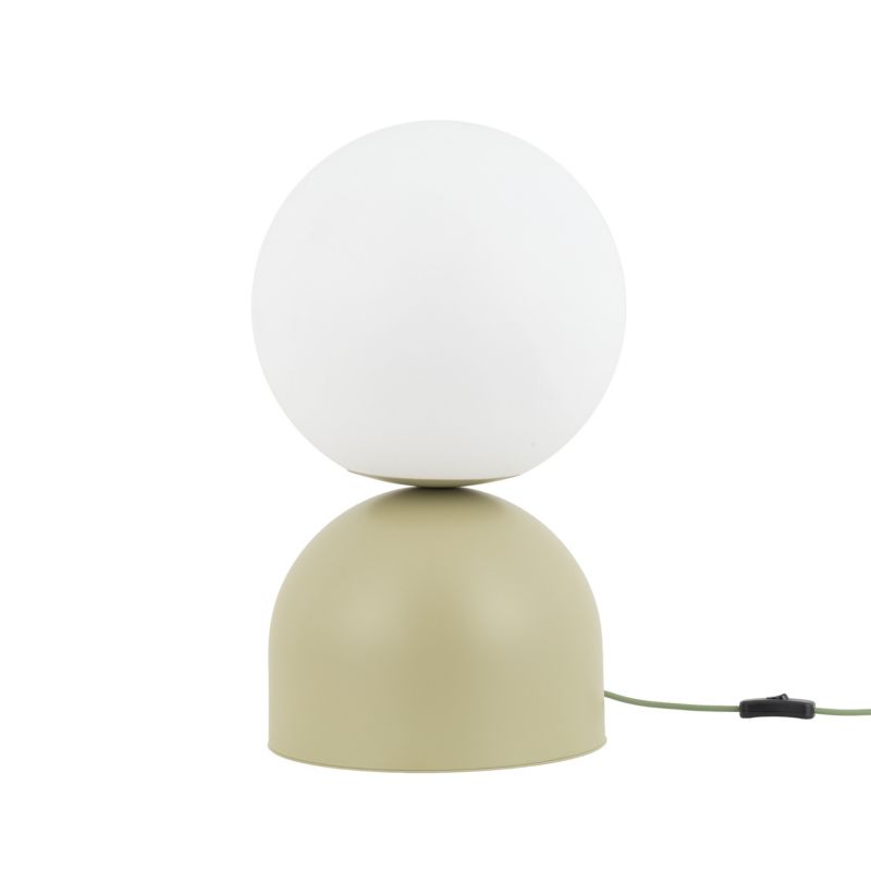 Lampka Nocna TK Lighting Miki pistacjowa z kloszem kulą białą 1Xe27 -1szt.