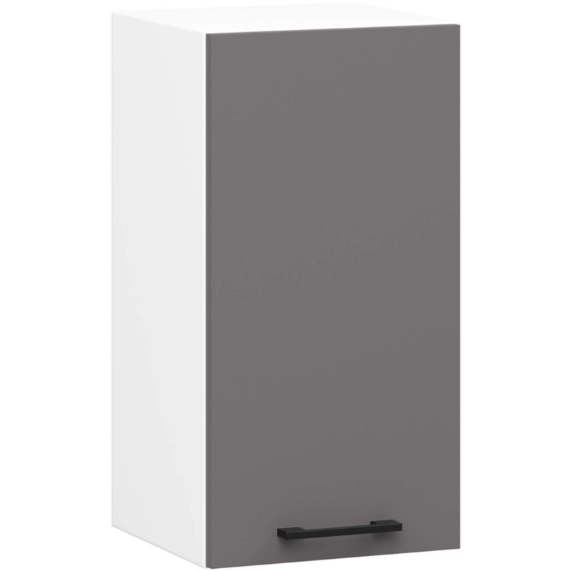 Szafka kuchenna Akord W30 system Oliwia Biała 30 cm 1 drzwi kolor Grafit Szary mat 2 półki 30x30x58 cm 1 szt.