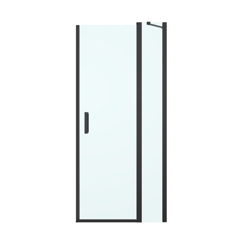 Drzwi prysznicowe Oltens Verdal 80 cm czarny mat szkło przezroczyste SmartClean 1 szt.