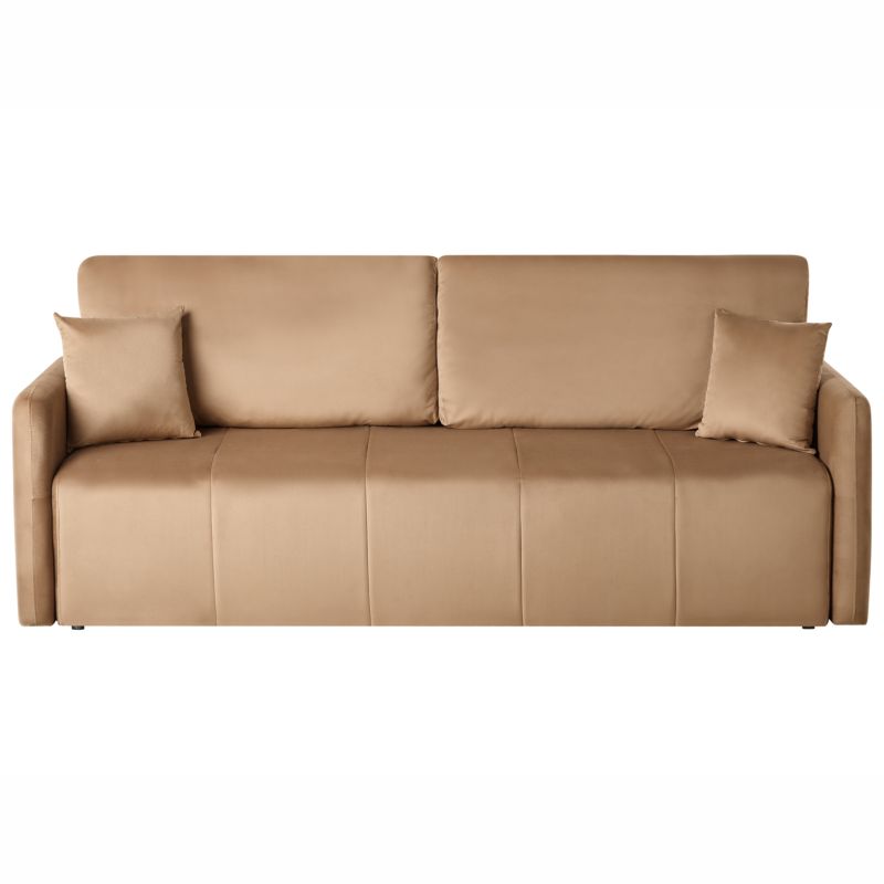 Sofa rozkładana dla 3 osób Egge Welur Jasnobrązowy 1 szt.