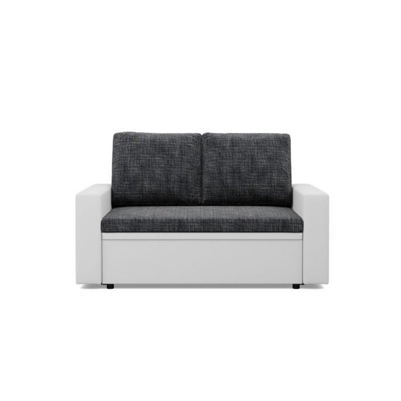 Sofa TYLETEGOTU rozkładana CAPERO ekoskóra plecionka biały ciemny szary 1 szt