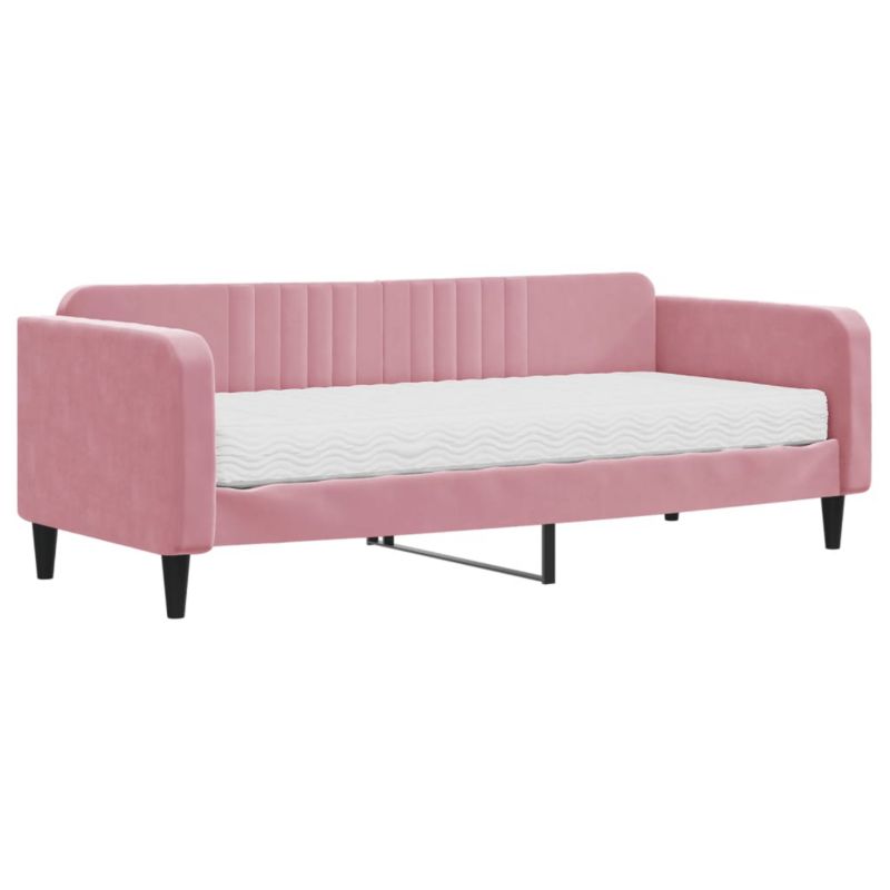 Sofa rozkładana WaszeMeble 90x200 cm Różowy aksamit WM-3197042 1 szt.