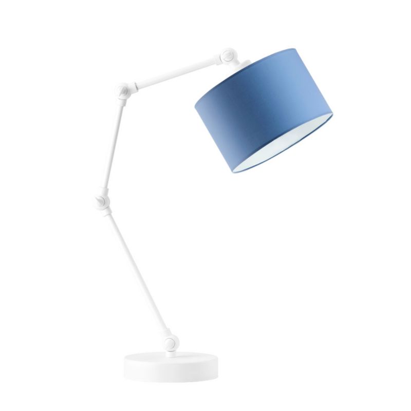 Lampka Nocna Volta Light Factory Soul Abażur Biały/Niebieski 1xE27 1szt.